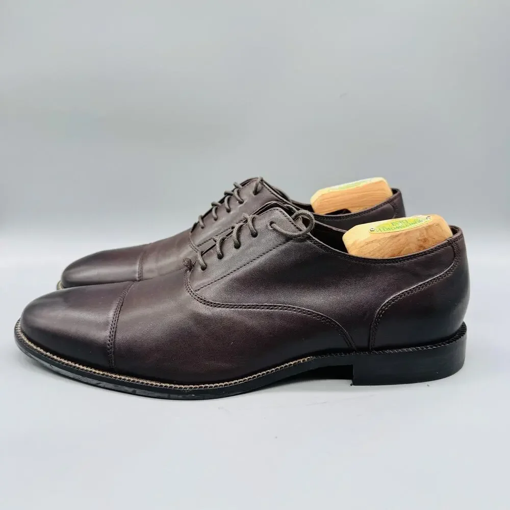 Cole Haan Dark Brown Leather Cap-Toe Oxfords
